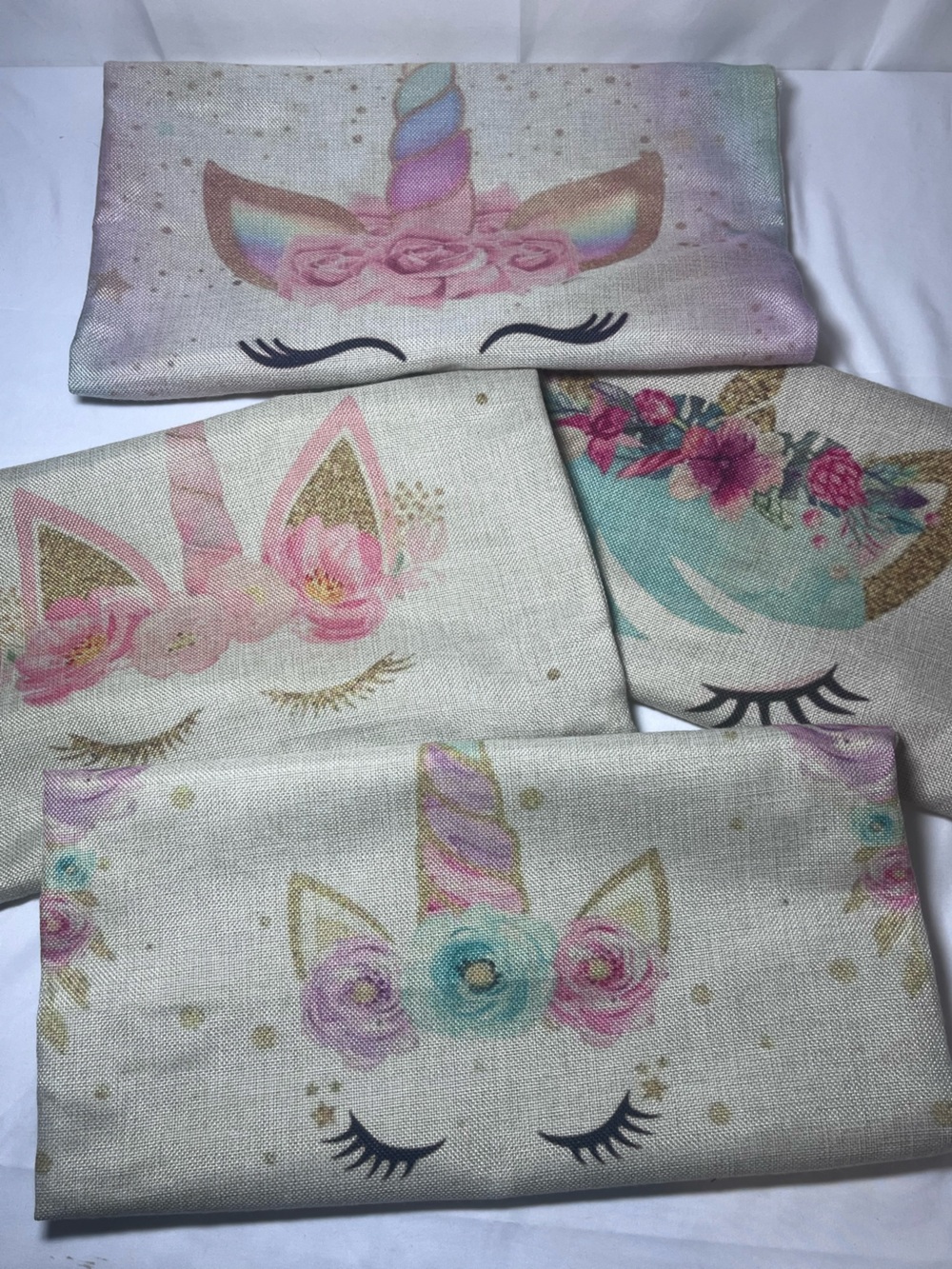 Pastel Unicorn Floral Throw Pillow Cases Set